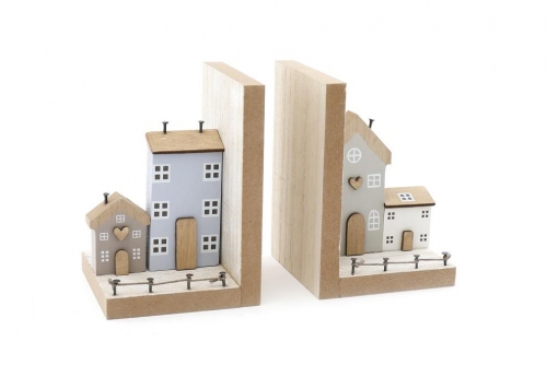 Wooden Houses Design Bookends