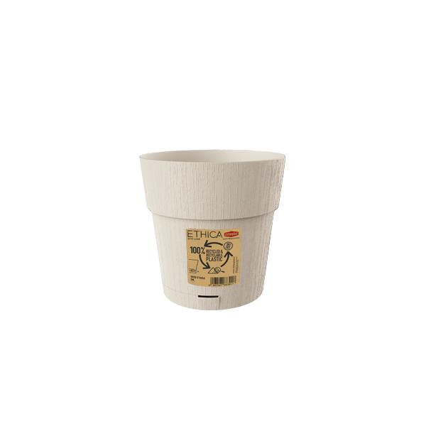 Ethica Plastic Pot 15cm Chalk White Self Watering Recycled Outdoor Planter