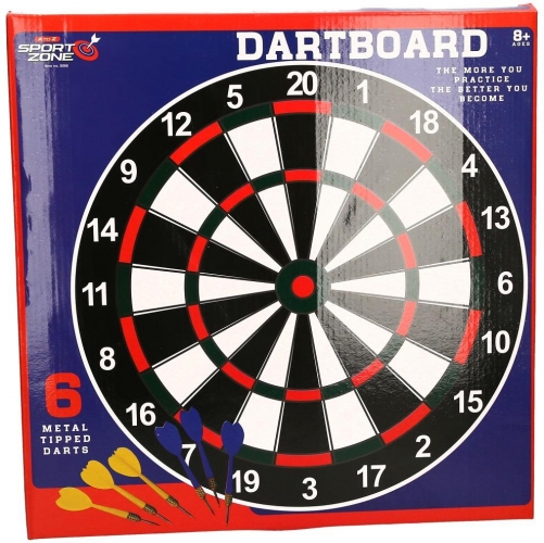 Dart Board Set 38Cm With Tipped Darts