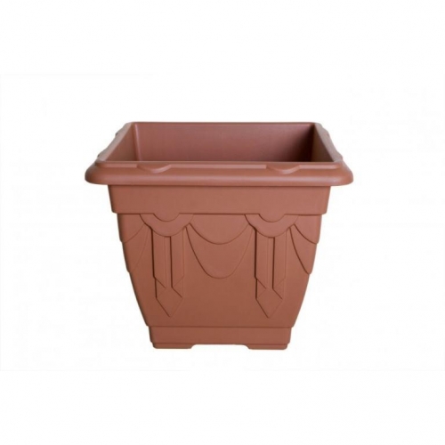 Whitefurze Square Venetian Terracotta Brown Planter 41cm