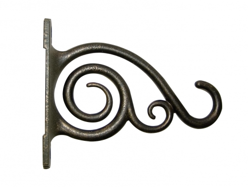 Plant Bracket with Scroll Brushed Bronze 15cm