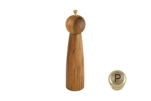 Teak Pepper Mill 27cm Premium Wood Ceramic Mechanism Adjustable Coarseness