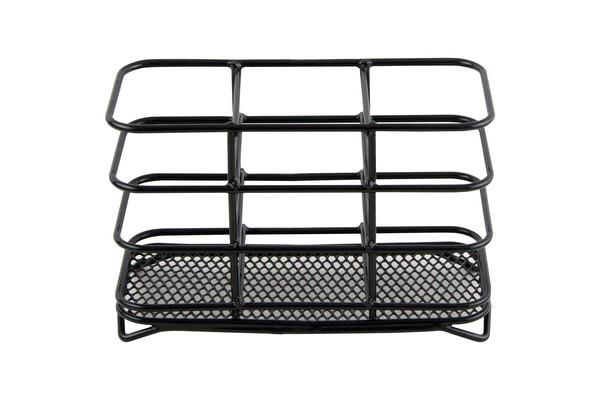 Cutlery Drainer Basket Black 3 Compartment Steel Kitchen Utensil Holder