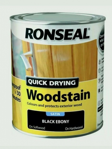 Ronseal Woodstain Quick Dry Satin Ebony 750ml