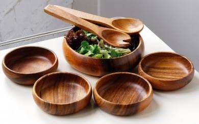 Monkey Pod 7pc Salad Set