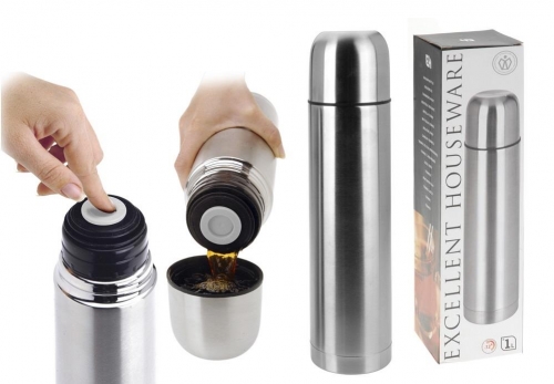 Vacuum Flask 1 Liter RVS - Insulated Drinkware Stainless Steel Thermal Lid Pour Sturdy Portable Water Bottles Tumbler Bottled Mug Beverage