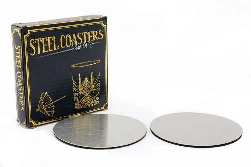 Set Of 6 Stainless Steel Coasters Set