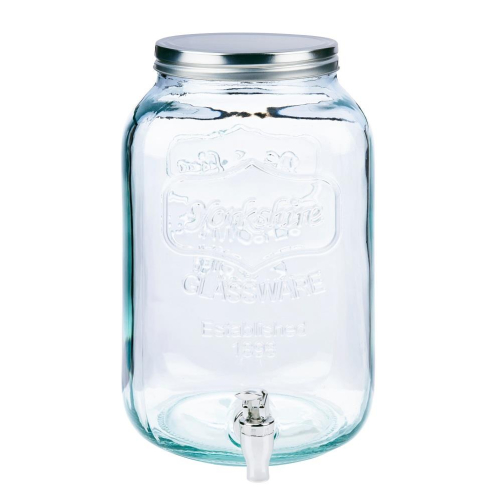 8L Glass Drink Dispenser Jar for Juice Water Cocktail Indoor Outdoor Use Medium