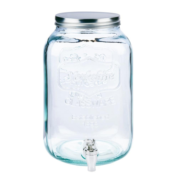 8L Glass Drink Dispenser Jar for Juice Water Cocktail Indoor Outdoor Use Medium