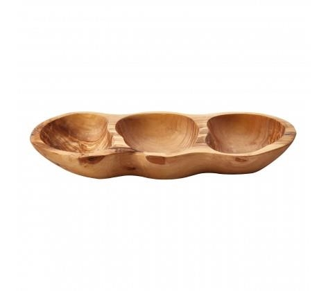 Kora 3 Compartment Antipasti Dish 31X15 CM