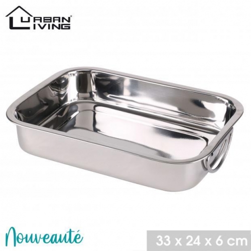 Lasagna Stainless Steel Dish With Handle 30cm