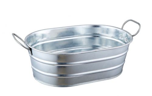 Mini Galvanised Oval Steel Tub approx 2l capacity with Handles