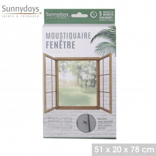 White Adjustable Mosquito Net for Window 150 x 250 cm