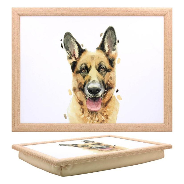 German Shepherd Lap Tray Cushion Base Lightweight Portable for Eating Laptop Use