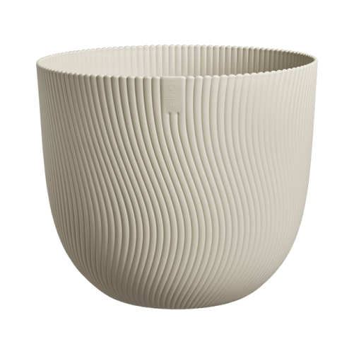 Sereh Round 30cm Mushroom Beige Planter Frost Resistant Drainage Indoor Outdoor