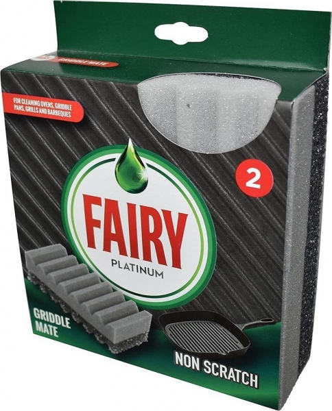 Fairy Platinum Non Scratch Griddle Mate Dual Scourer Pack of 2