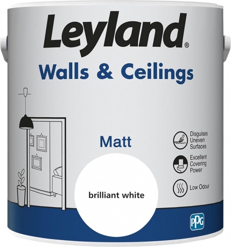 Leyland Walls and Ceilings Matt Brilliant White 2.5L