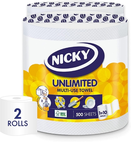 Nicky Unlimited Multi Use 2 Ply Towel 2 rolls