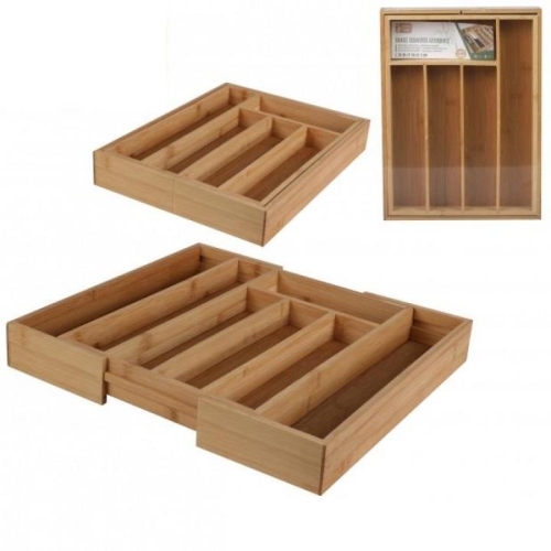 Extenable Bamboo Cutlery Rack 37x42x5cm