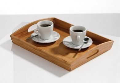 Bamboo Serving Tray Lap Tray with Handles 40x30cm
