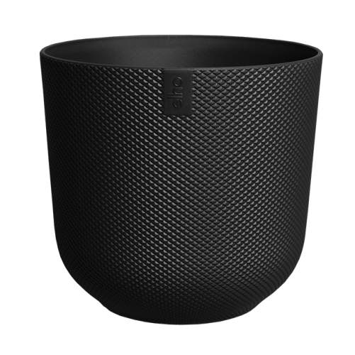 Jazz Round 14cm Living Black Indoor Plant Pot Recycled Plastic Waterproof