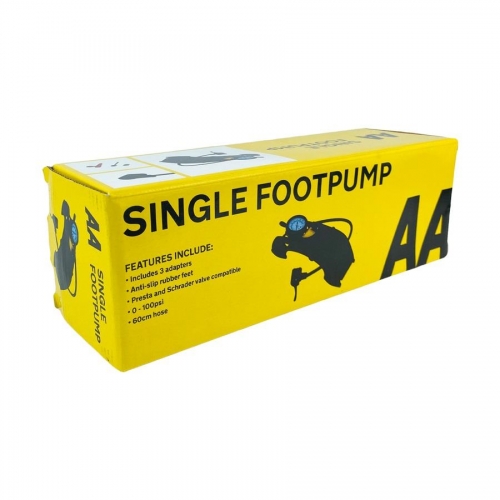 Heavy Duty Foot Pump Single Barrel Cylinder Air Inflator