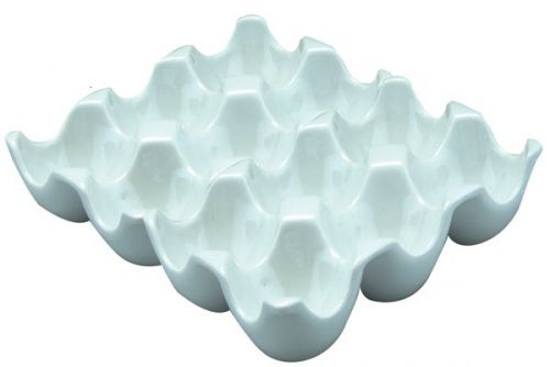 White Porcelain Egg Holder for 12 Eggs Kitchen Storage