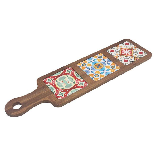 Tuscany Cutting Board Multi Coloured Wood Large 49.5x13cm Kitchen Prep Tool