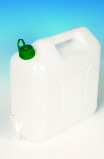 15Ltr White Watercan Storage With Tap and Handle Plastic