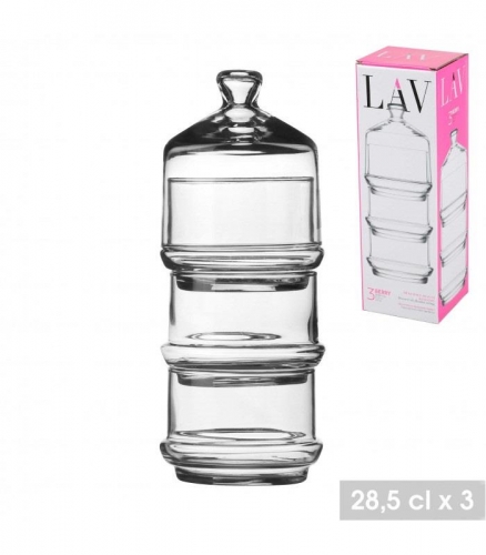3x Stackable Storage Glass Jar