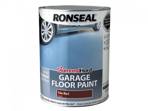 Ronseal Diamond Hard Garage Floor Paint Tile Red Satin 5L