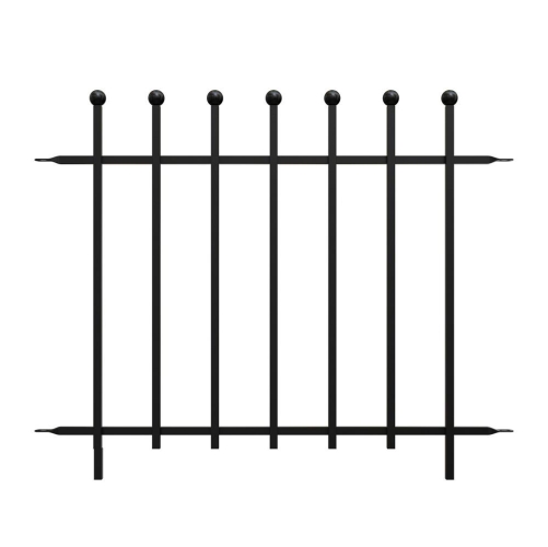 Ball Top Fence Section / Black / 76 H x 94 W cm.