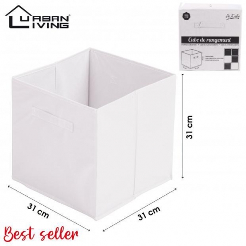 Fabric Storage Cube 31X 31 X31 Cm White