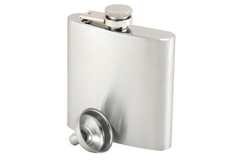Stainless Steel Hip Flask 6oz Funnel