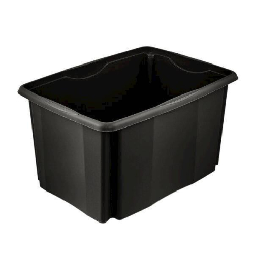 Storage Box 25L Black Plastic Durable Medium Size Home Office Indoor Organiser