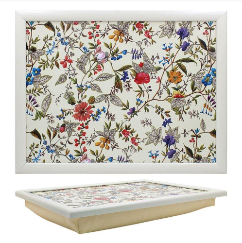 Kilburn Lap Tray Wooden Medium Size Cushioned Base Multicoloured Indoor Use