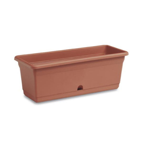 Portofino Flower Box 50cm Terracotta Self Watering Outdoor Planter 11L Durable