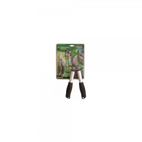 2Pc Stainless Steel Garden Shears Bypass Pruning Set