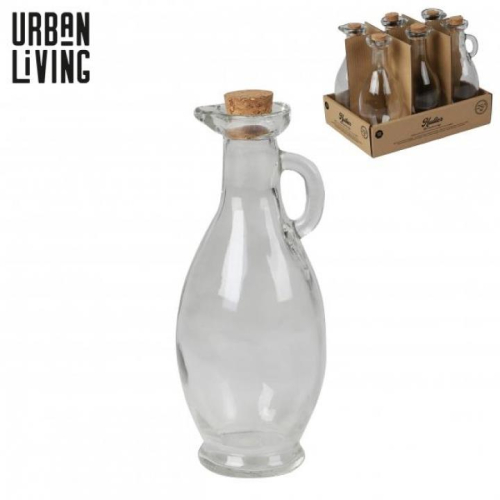 Medium Glass Oil Jar with Cork 250ml Durable Indoor Kitchen Storage with Handle