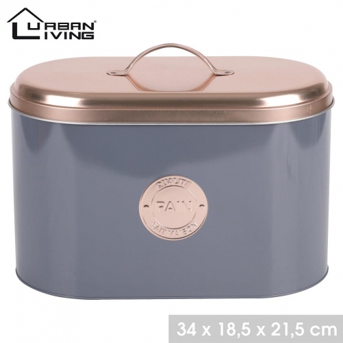Copper Lid Bread Tin Box Modern Design Large