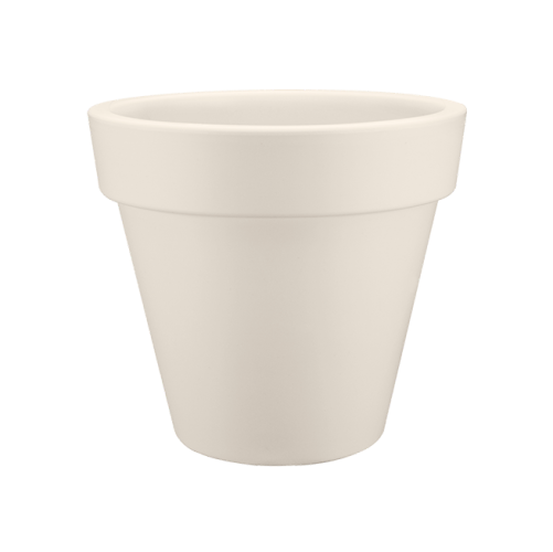 Pure Round 40cm Linen White Flower Pot for Plants Indoor Outdoor UV Resistant