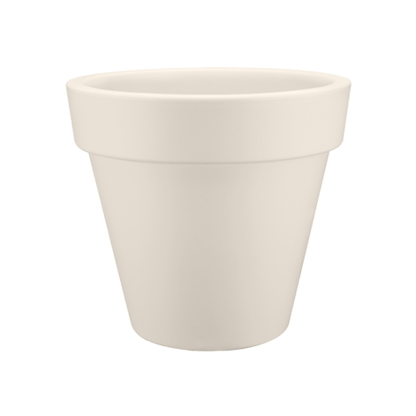 Pure Round 40cm Linen White Flower Pot for Plants Indoor Outdoor UV Resistant