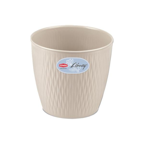 Liberty Pot 16cm Travertine White Elegant Indoor Outdoor Planter for Flowers