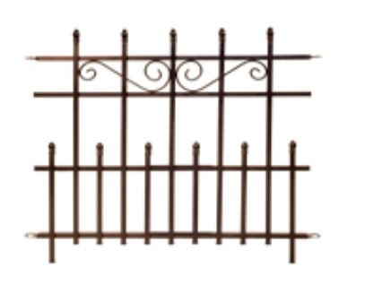 Mini Black Kensington Finial Fence 76x93cm