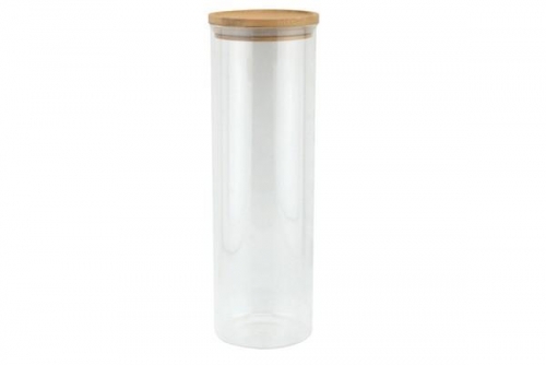 Borosilicate Glass Airtight Pasta Storage Jar Wooden Lid