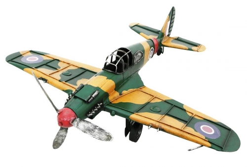 Hand Painted Metal Fighter Plane Decoration Ornament 40cm