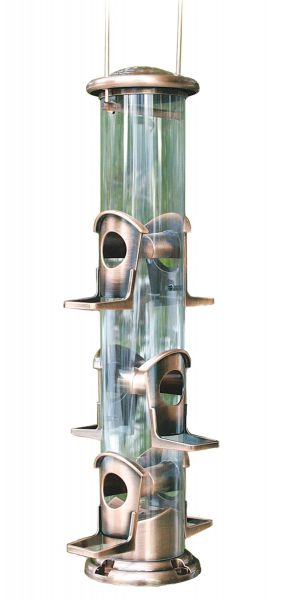 Brushed Copper 6 Port Seed Feeder Stylish