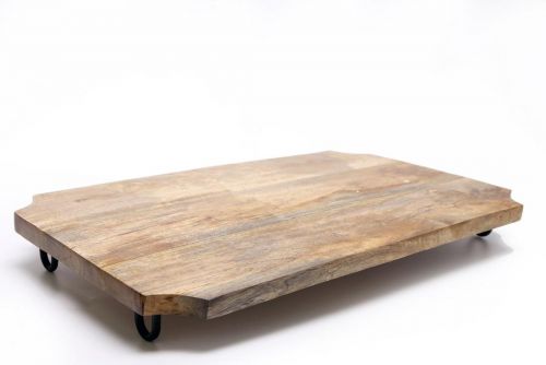 50x30cm Wood Chopping Board On Legs strong