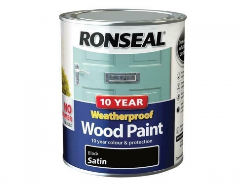 Ronseal Weatherproof Wood Paint Black Satin 750ml