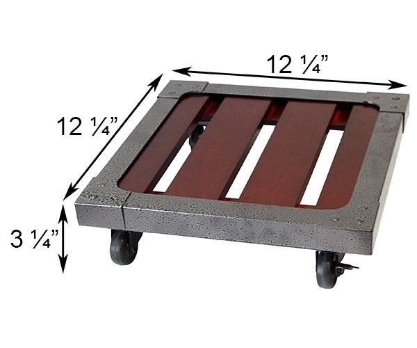 12 Inch Square Heavy Weight Wood Plant Caddy